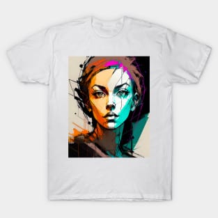 Woman In Color - Digital Portrait T-Shirt